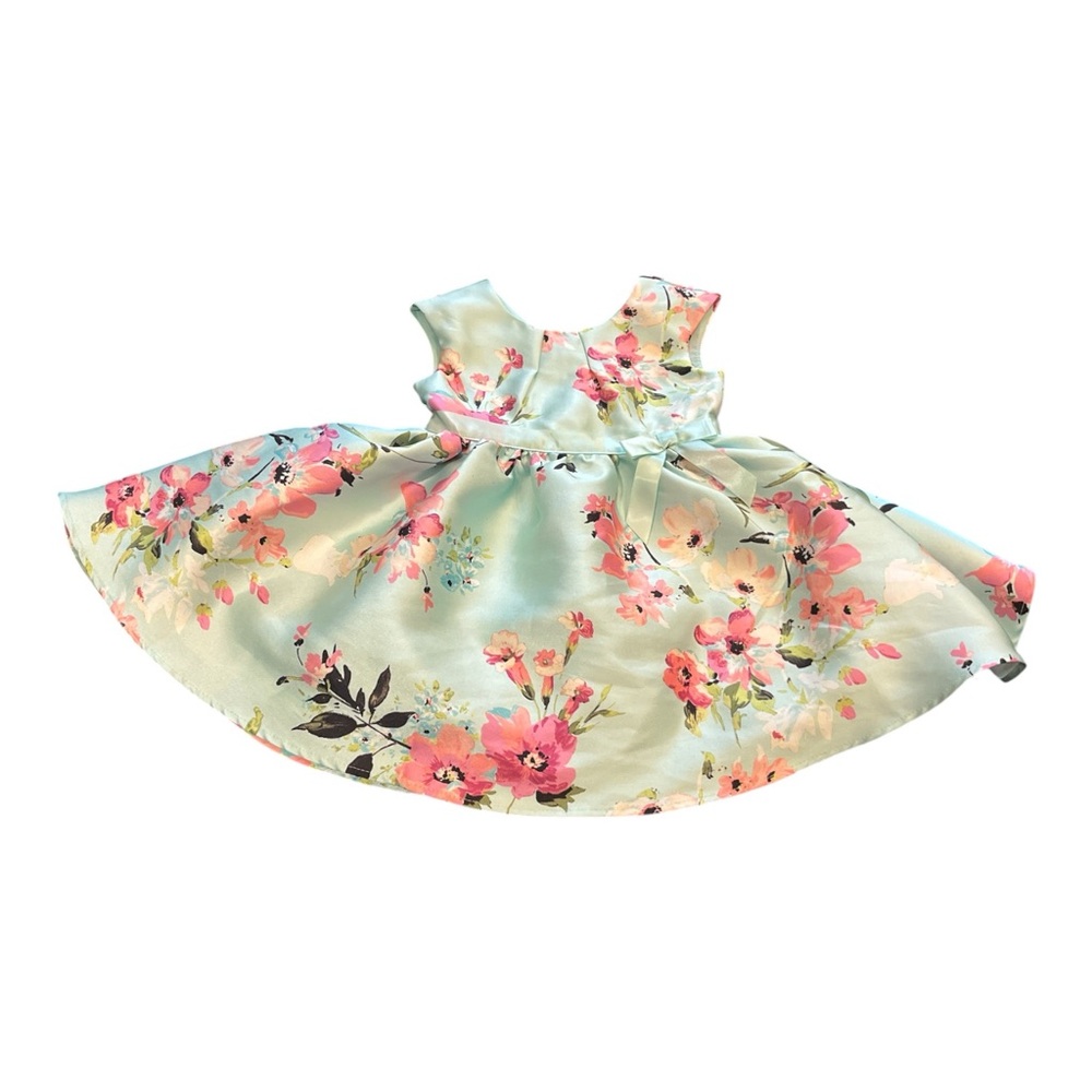 ZUNIE Dress Floral Pastel Green Girls Party Size 3T Wedding Flower Girl